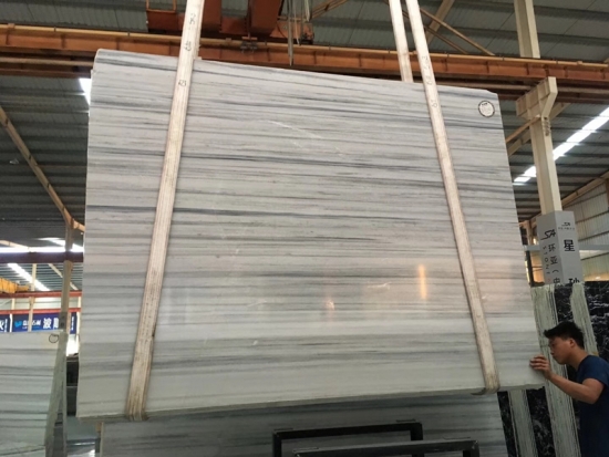 China Giallo white polished marble slab