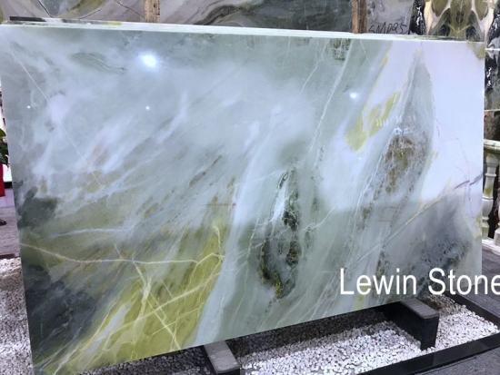 Green forest marble slab